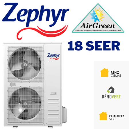 Thermopompe Centrale Zephyr 18 SEER 5 Tonnes