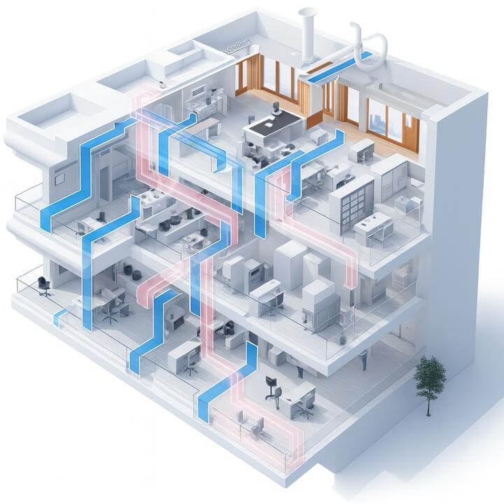 Modern hospital room showcasing HVAC solutions for industries like health and manufacturing. Existe-t-il des solutions de mise à niveau CVC spécifiques pour des industries comme la santé ou la fabrication?
