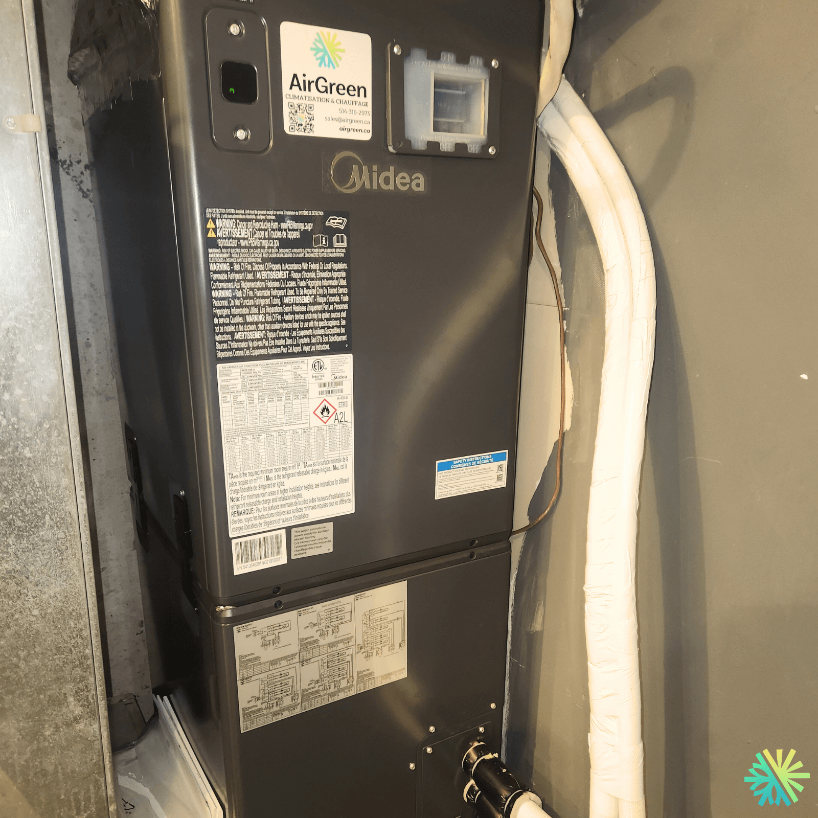 Installation d’une thermopompe centrale Midea EVOX G3 à Ville-Marie (Montréal)