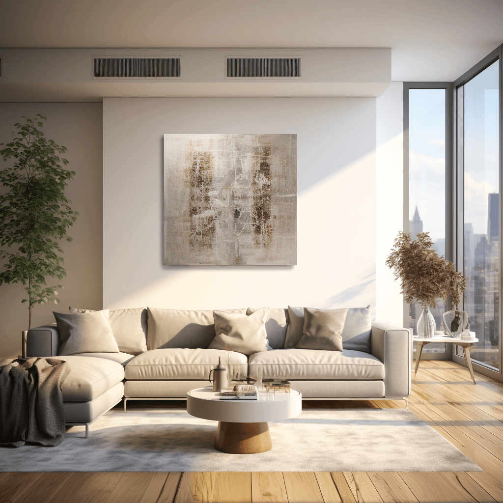 Salon lumineux dans un condo montrant des solutions CVC adaptées aux défis saisonniers.