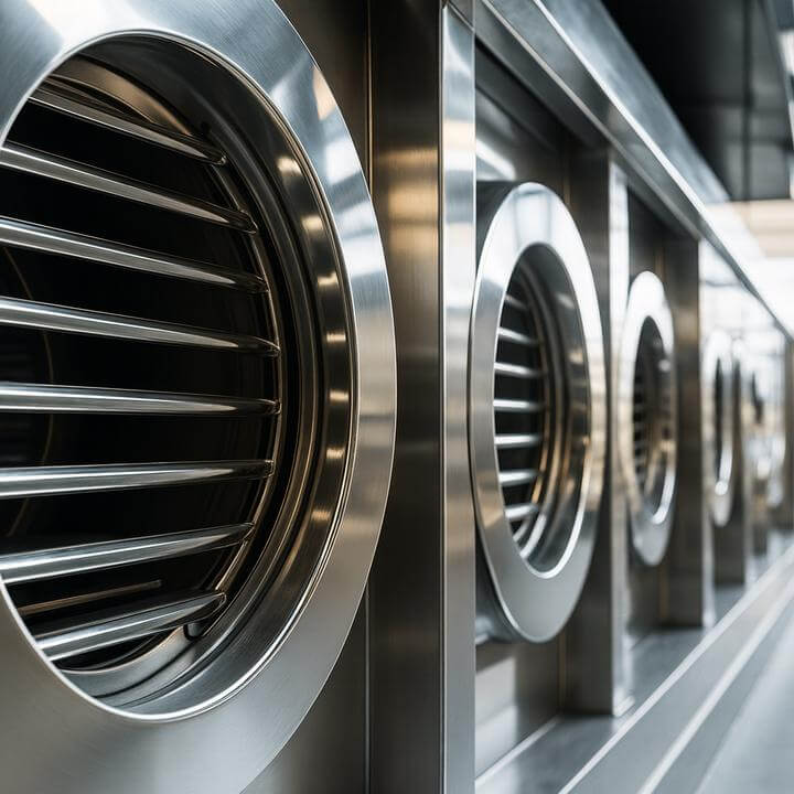 Clapets en métal dans un système de ventilation commerciale illustrant "Quel est le rôle des clapets dans les systèmes de ventilation commerciale?"