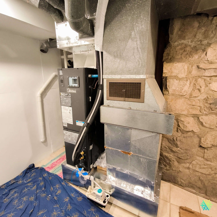 Installation d’une fournaise électrique MIDEA EVOX G3 2 tonnes avec système central et air handler à Côte Saint-Luc