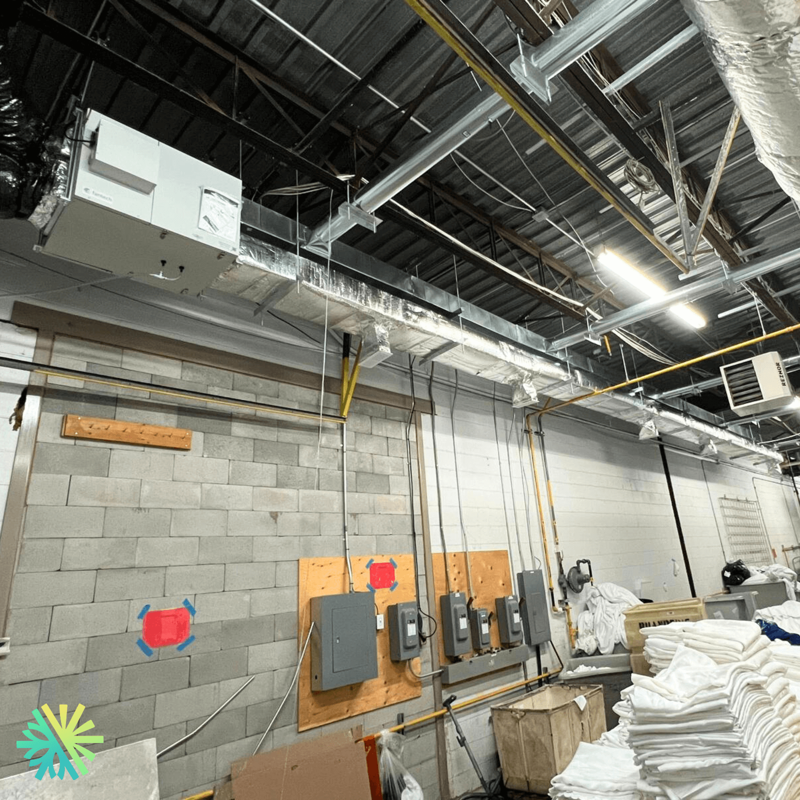 Installation de ventilation commerciale dans une buanderie à Montréal