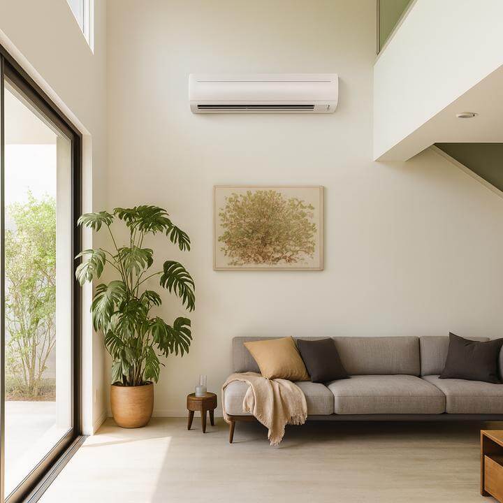 Quel est le meilleur emplacement pour installer une thermopompe murale dans un salon moderne avec climatisation