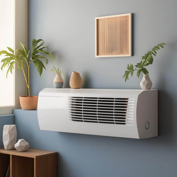 Unité PTAC installée dans un intérieur moderne, illustrant les unités PTAC sont-elles sûres pour un fonctionnement continu?