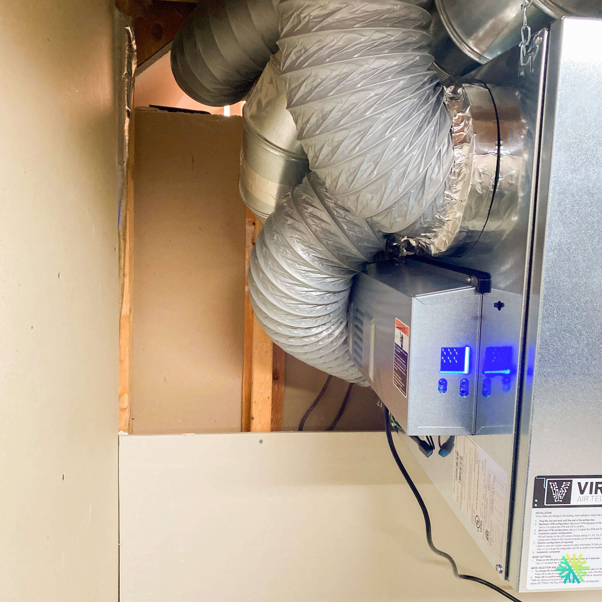Installation d'un échangeur d'air vänEE AI Series V180H75RT (Virtuo Air Technology) à Saint-Louis-de-Gonzague, MRC de Beauharnois-Salaberry