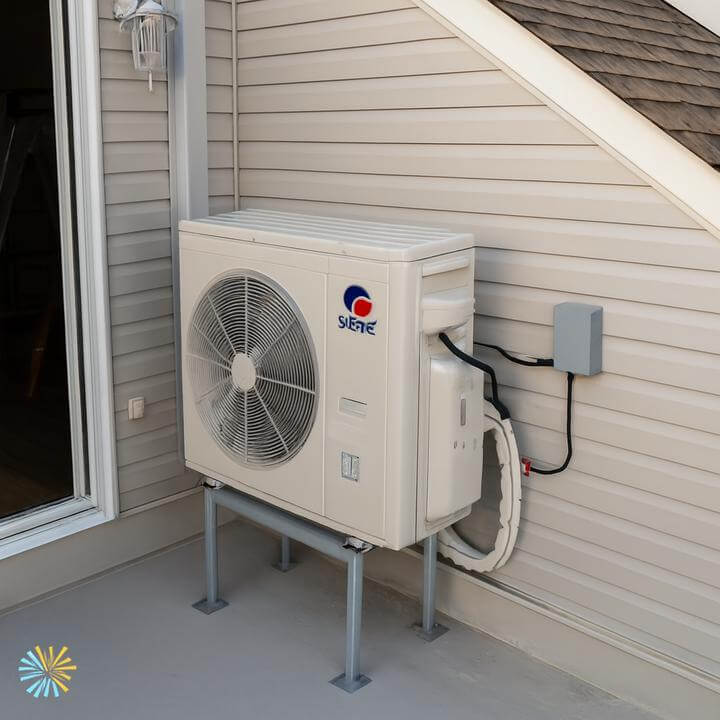 Installation d'une Thermopompe DoubleZone Gree Multi Gen2 à Candiac, Rive-Sud, montrant unité extérieure installée par AirGreen.