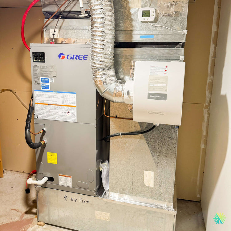 Installation d'une fournaise électrique GREE FLEXX R32 à Saint-Césaire, MRC de Rouville (Montérégie)