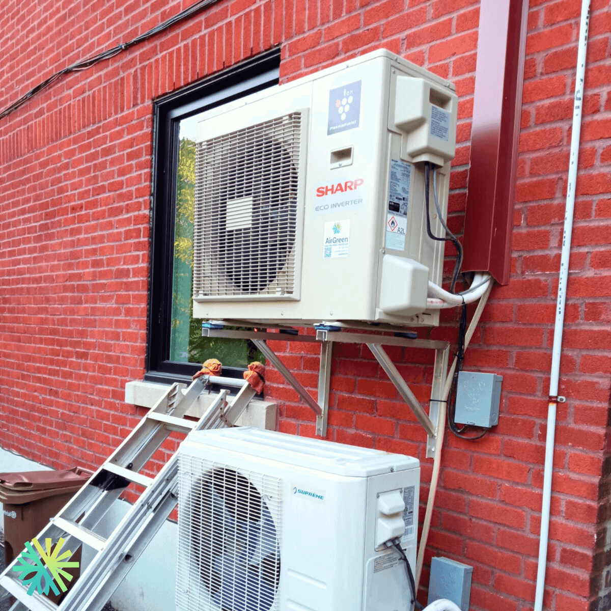 Installation of a Sharp ZU1 Mini Split Heat Pump in Town of Mount Royal