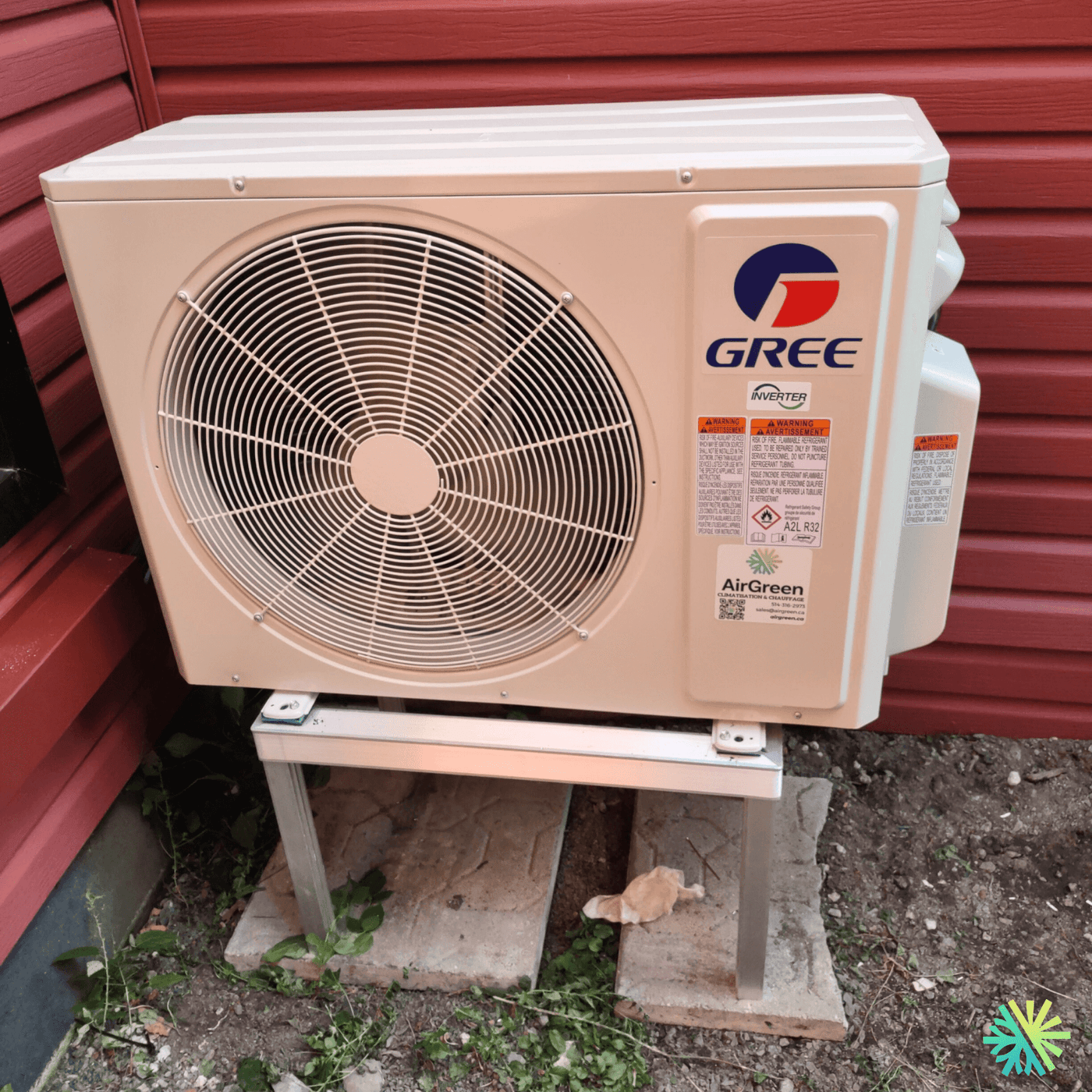 Installation de thermopompe murale Gree à Brossard