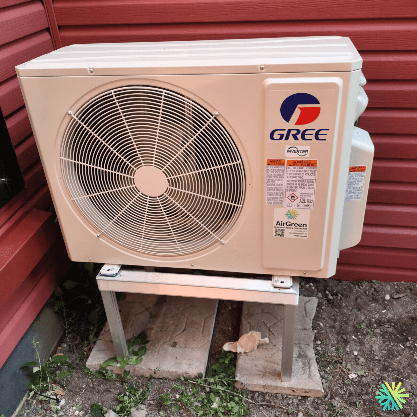 Installation de thermopompe murale Gree à Brossard