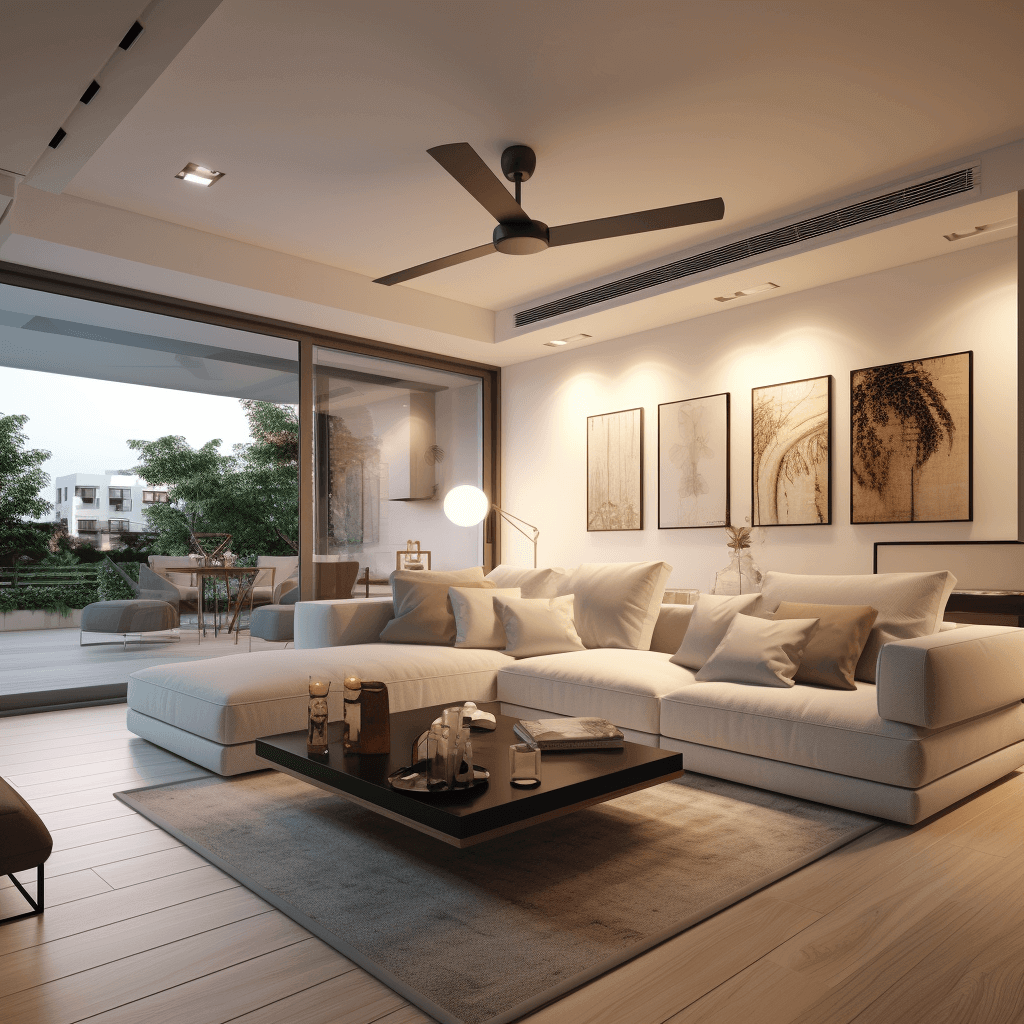 Comment garantir une circulation d'air adéquate dans une unité de condo? - Salon moderne avec ventilation efficace