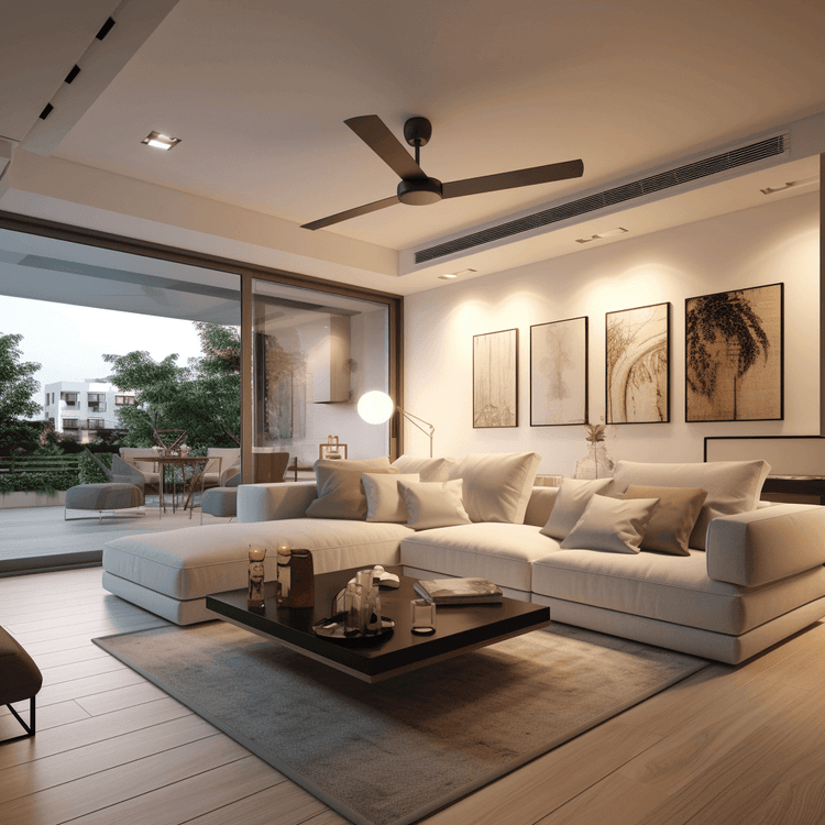 Comment garantir une circulation d'air adéquate dans une unité de condo? - Salon moderne avec ventilation efficace