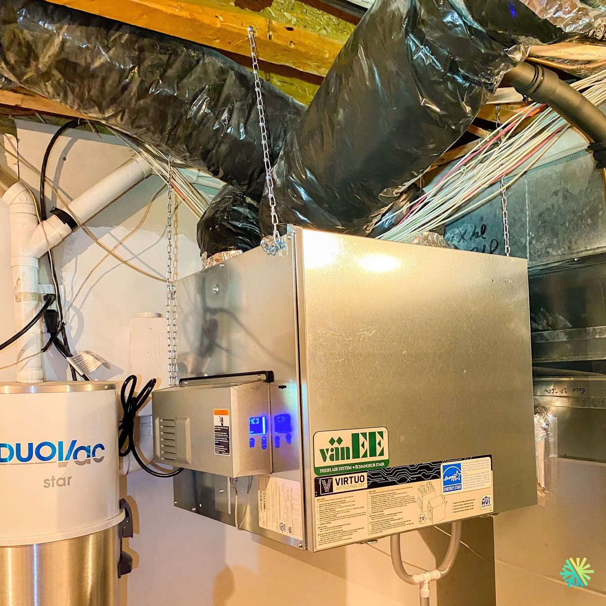Installation d'un échangeur d'air vänEE Série AI V160H75RT à Ormstown, dans la vallée de la Châteauguay
