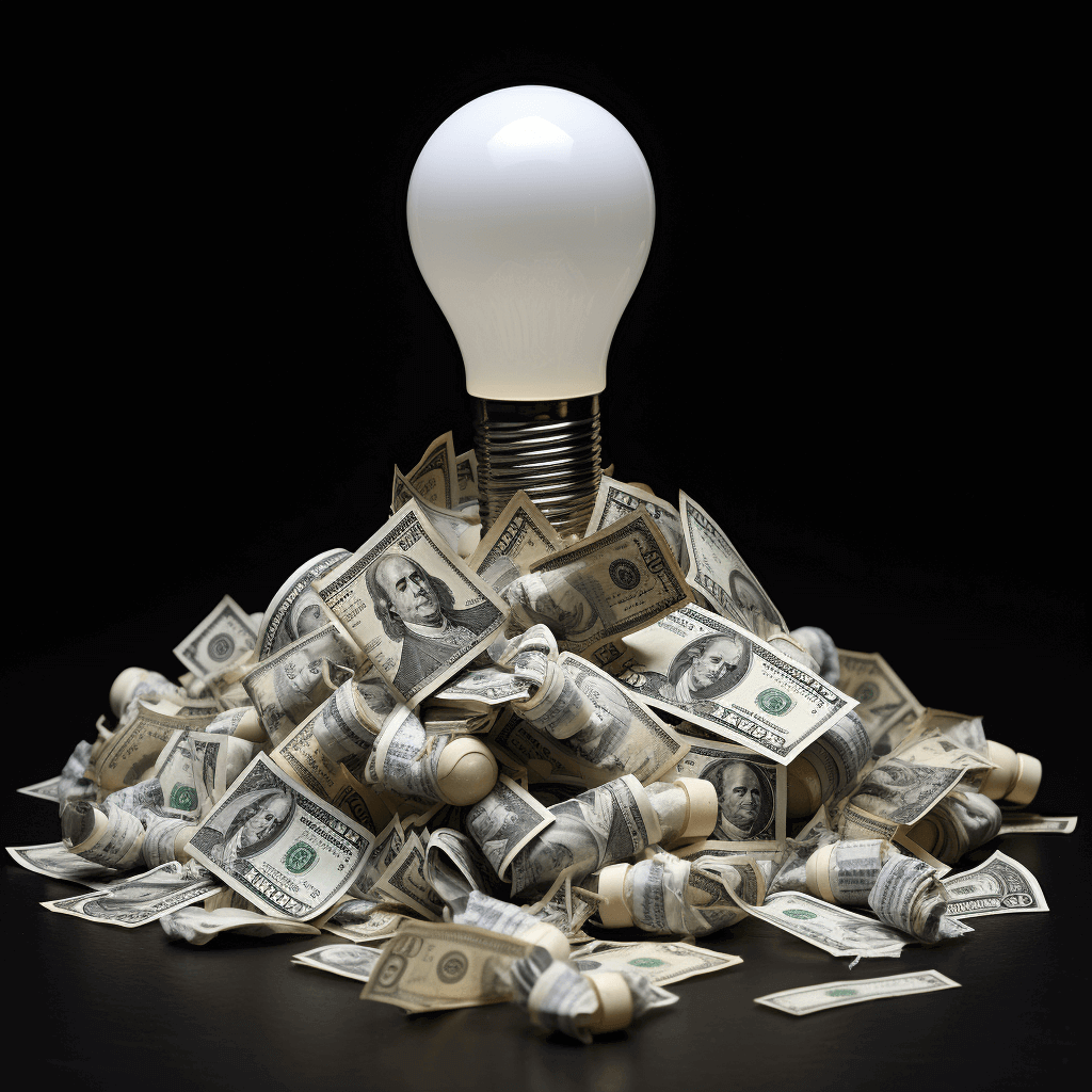 Comment un système de CVC commercial affecte-t-il mes factures d'électricité, illustré par une ampoule sur des billets de banque.