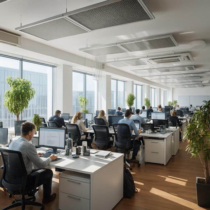 Quelles solutions CVC existent pour les espaces de bureaux avec une grande charge d'occupation dans un environnement moderne