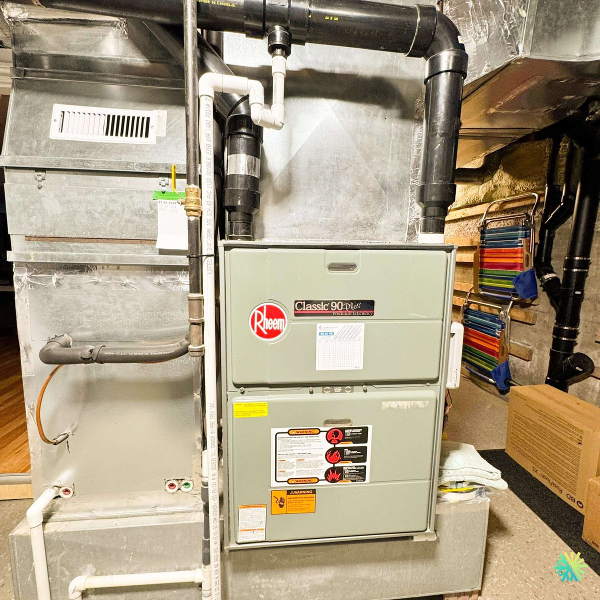 Réparation d’une fournaise électrique (Air Handler) Rheem à Montréal, Le Sud-Ouest