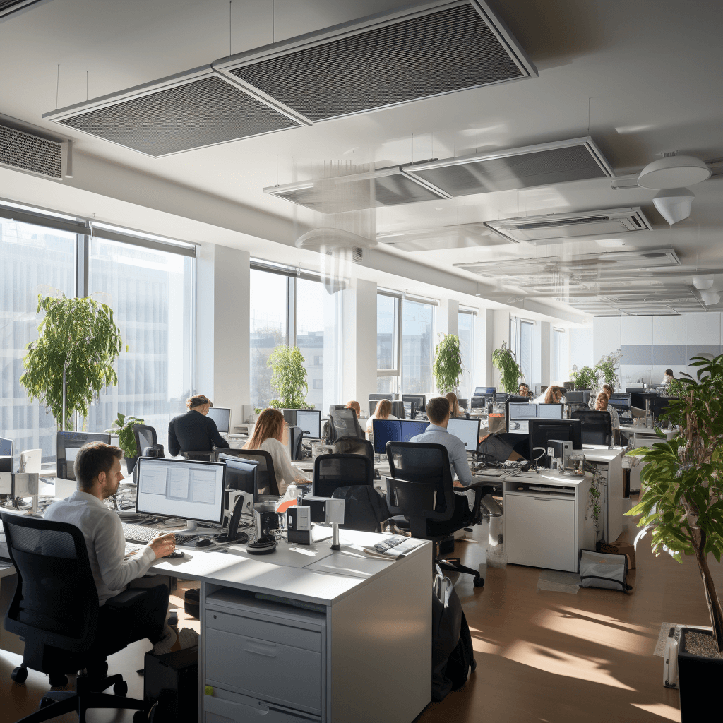 Quelles solutions CVC existent pour les espaces de bureaux avec une grande charge d'occupation?