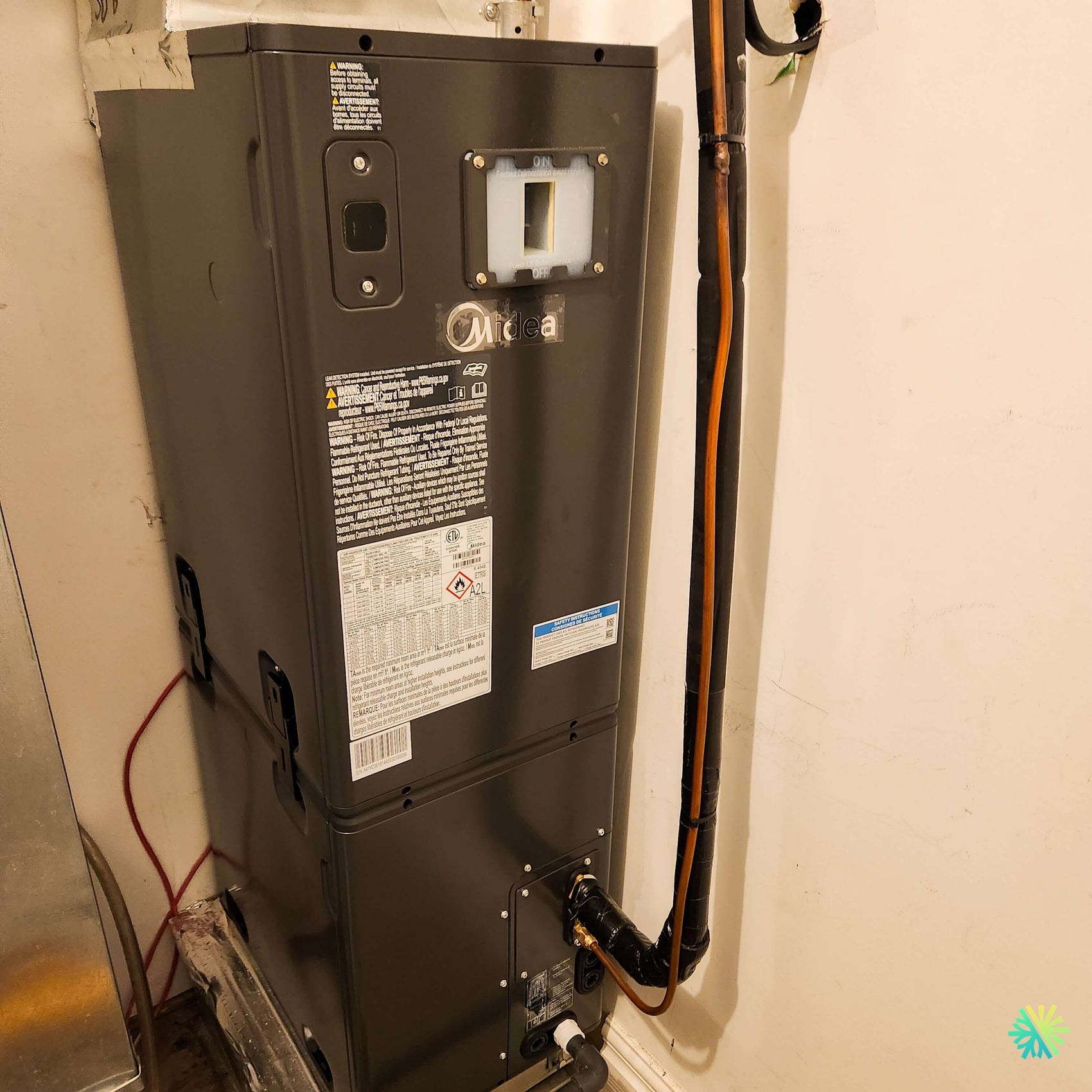 Installation d’une fournaise électrique MIDEA EVOX G3 1.5 tonne à Lorraine : système central compact, propre et prêt pour un confort quatre saisons