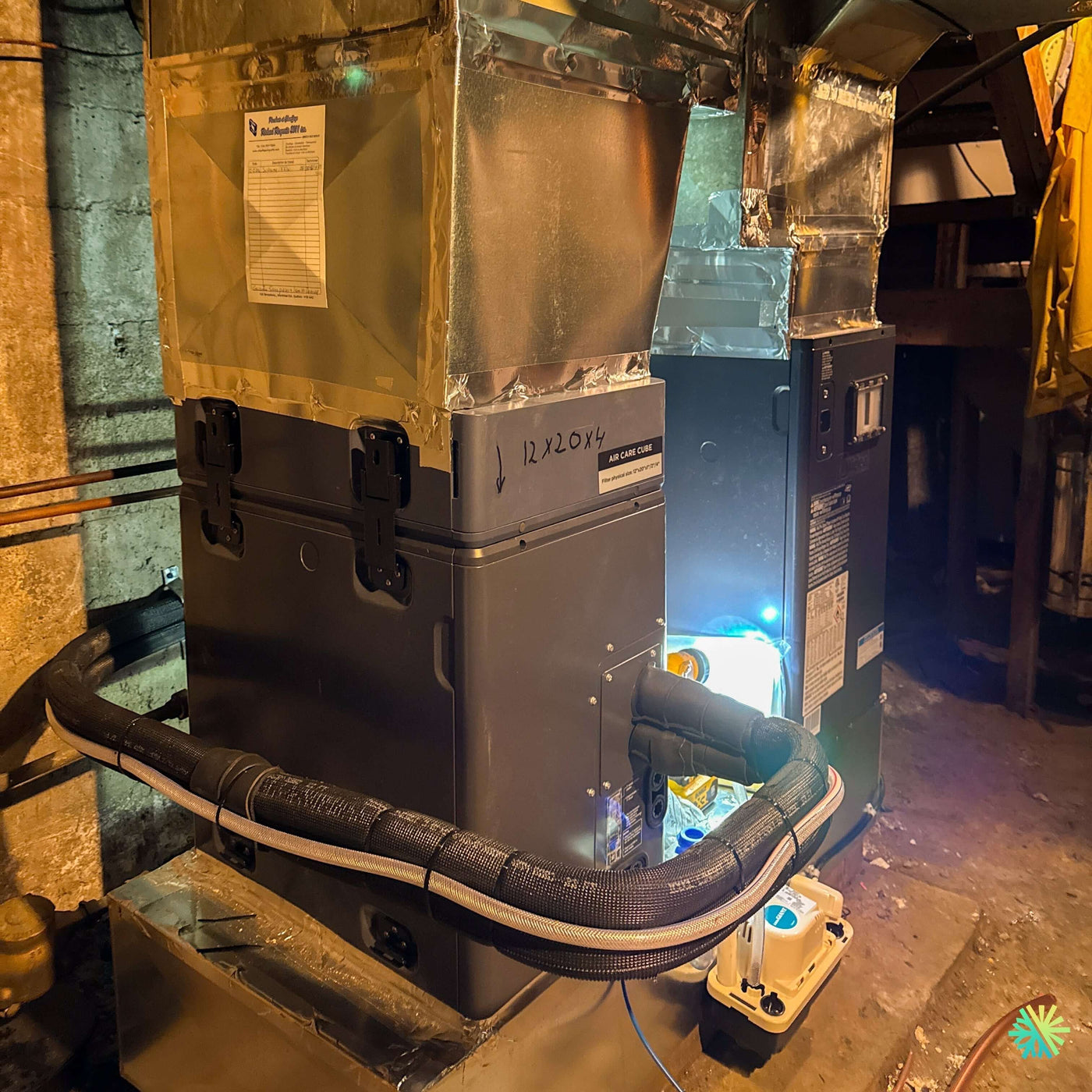 Installation d’une fournaise électrique MIDEA EVOX G3 3 tonnes avec système central Air Handler à Île-Bizard–Sainte-Geneviève