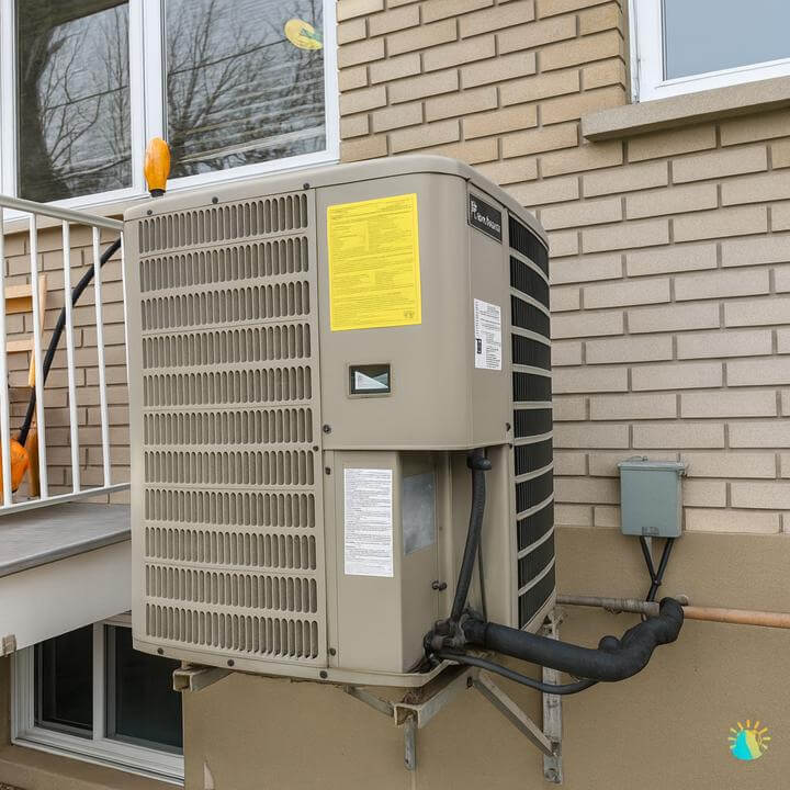 Technicien effectuant du Dépannage des Systèmes de Thermopompe Centrale: Guide Complet par AirGreen sur un bâtiment