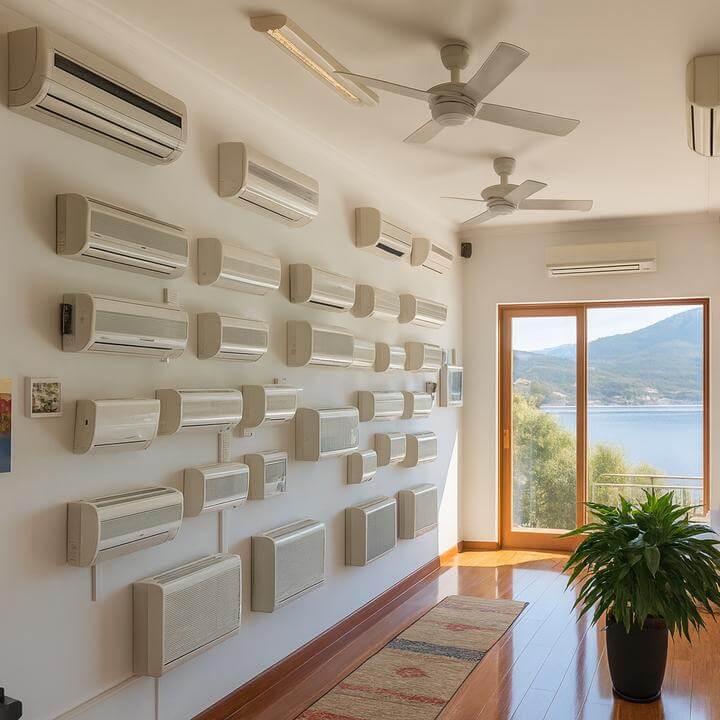 Exposition de systèmes de thermopompes MultiZone intérieures, illustrant combien d'unités intérieures un système de thermopompe MultiZone peut-il supporter?