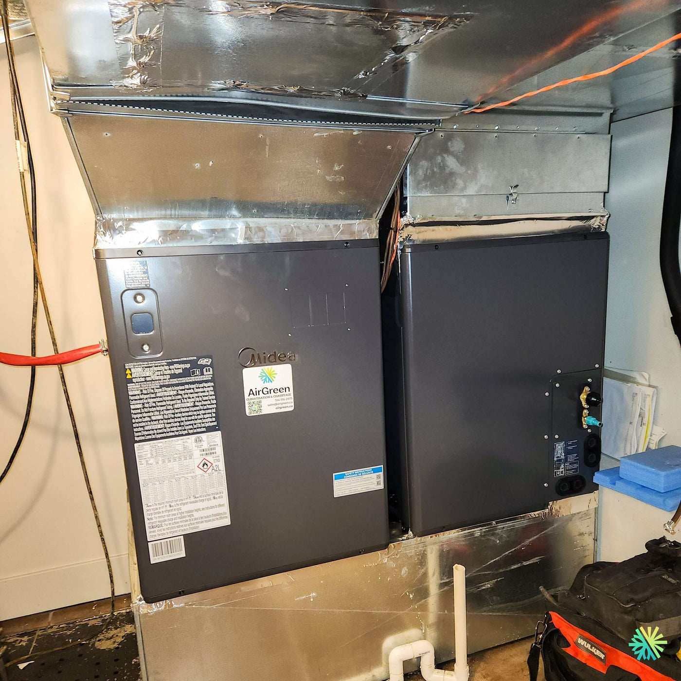 Installation d’une Fournaise Électrique MIDEA EVOX G3 2 Tonnes avec Système Central Air Handler à Châteauguay