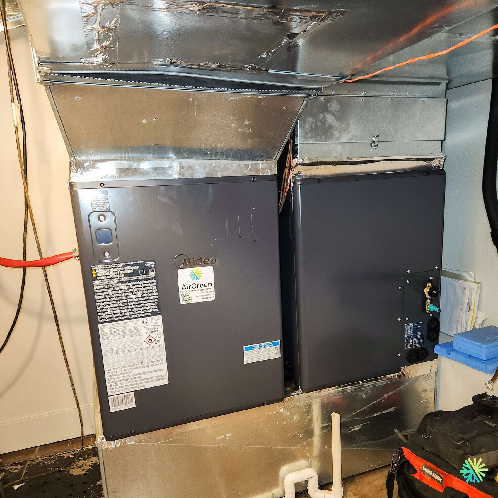 Installation d’une Fournaise Électrique MIDEA EVOX G3 2 Tonnes avec Système Central Air Handler à Châteauguay