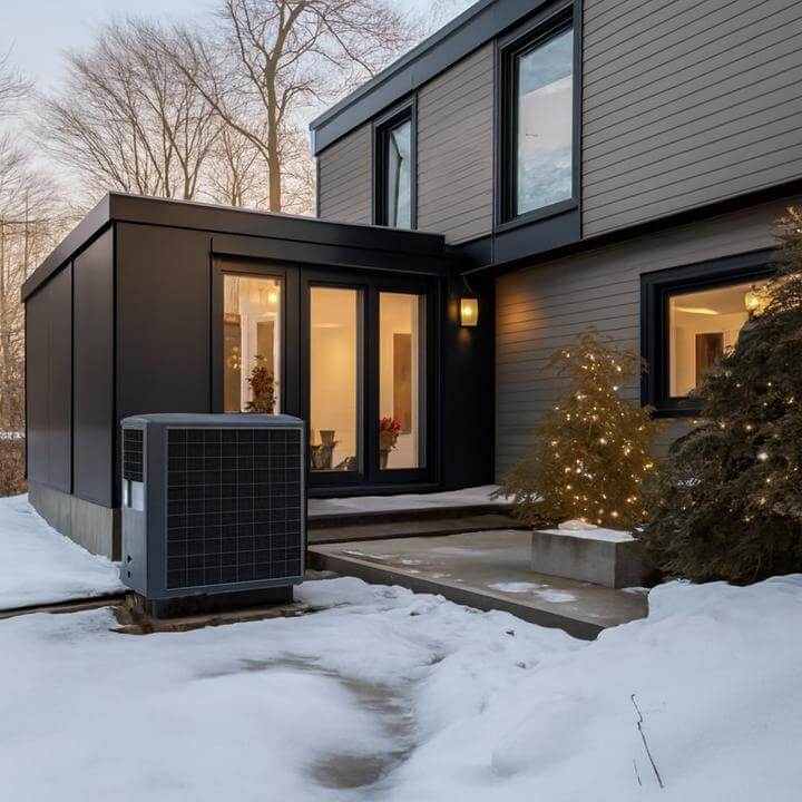 Maison équipée d'un système de thermopompe centrale pour guide 'Comment faire fonctionner un système de thermopompe centrale de manière efficace?'