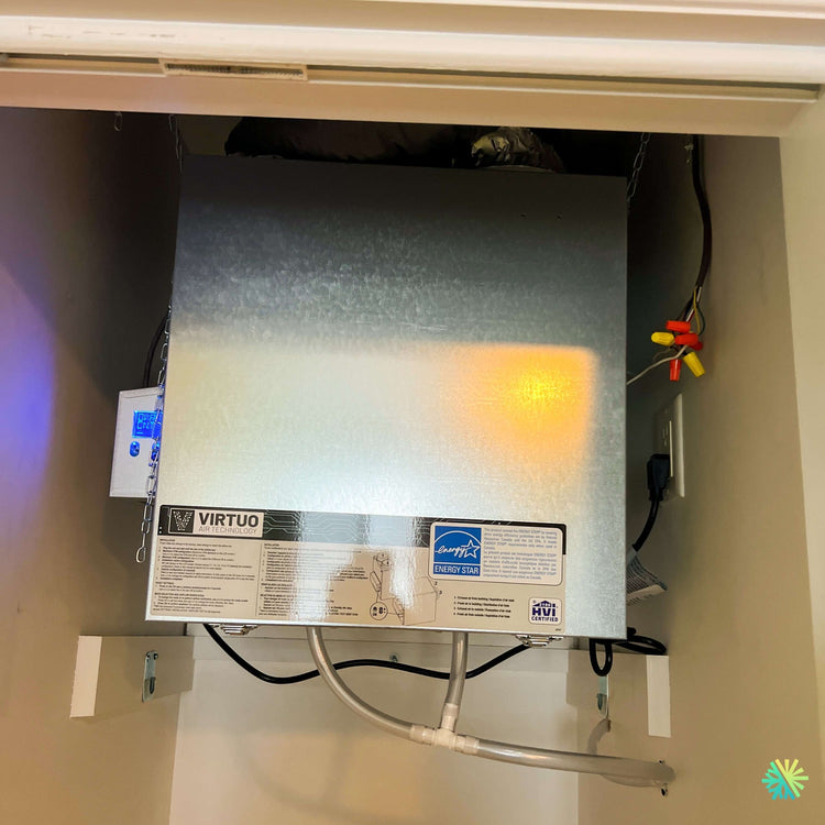 Installation d'un échangeur d'air vänEE AI Series V150H75NT (Virtuo Air Technology) à Dundee, dans le Haut-Saint-Laurent