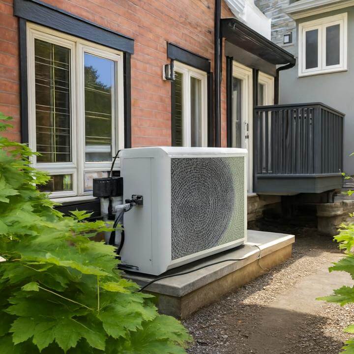Système de thermopompe centrale installé à l'extérieur d'une maison, combien de temps faut-il pour installer un système de thermopompe centrale ?