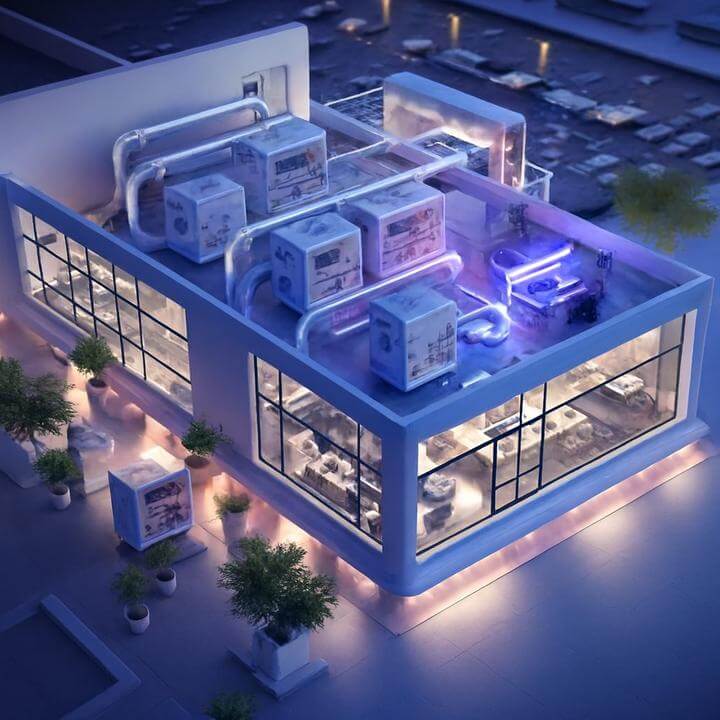 Technicien AirGreen devant système CVC commercial, illustrant "Quels sont les avantages d'un système de CVC commercial?"