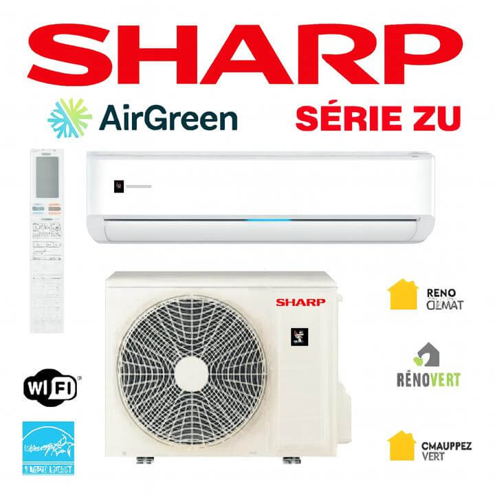 Installation d'une Thermopompe Murale Sharp ZHU à Pierrefonds, Montréal sur un mur en pierre