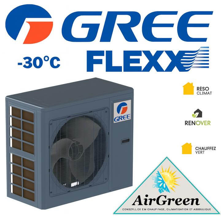 Installation d'une Thermopompe Centrale Gree Flexx à Côte Saint-Luc, Montréal par AirGreen sur un mur extérieur