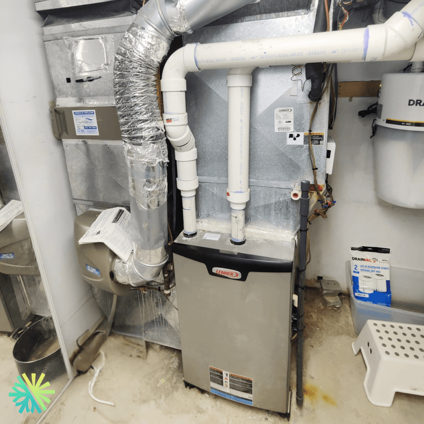 Réparation complète du système central CVC Lennox à Longueuil