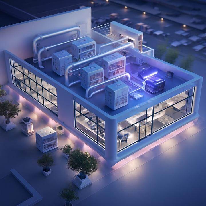 Quels sont les principaux avantages de l'utilisation d'un système monobloc dans les bâtiments commerciaux avec CVC intégré visible