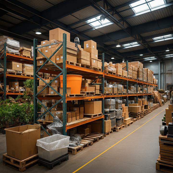 Entrepôt stockant des marchandises sensibles avec niveau d'humidité recommandé pour préservation optimale, Montréal.