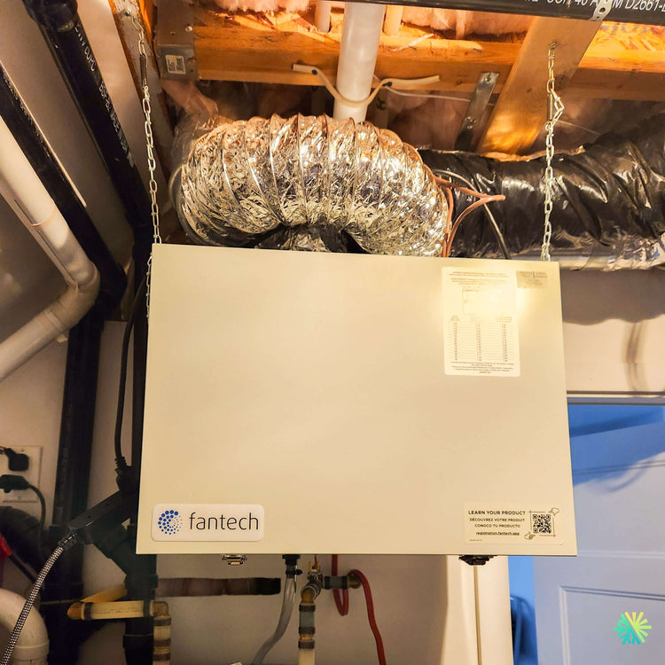 Installation d'un échangeur d'air Fantech FLEX 100H dans un sous-sol de Côte Saint-Luc
