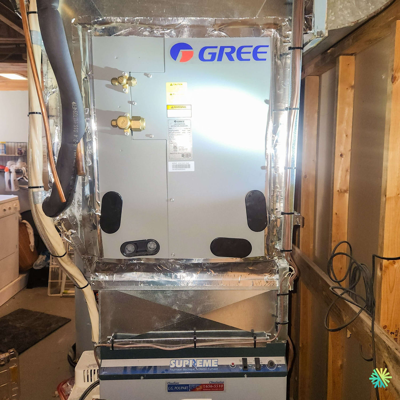 Installation d’une GREE FLEXX Fournaise Électrique – Air Handler à Villeray–Saint-Michel–Parc-Extension, Montréal