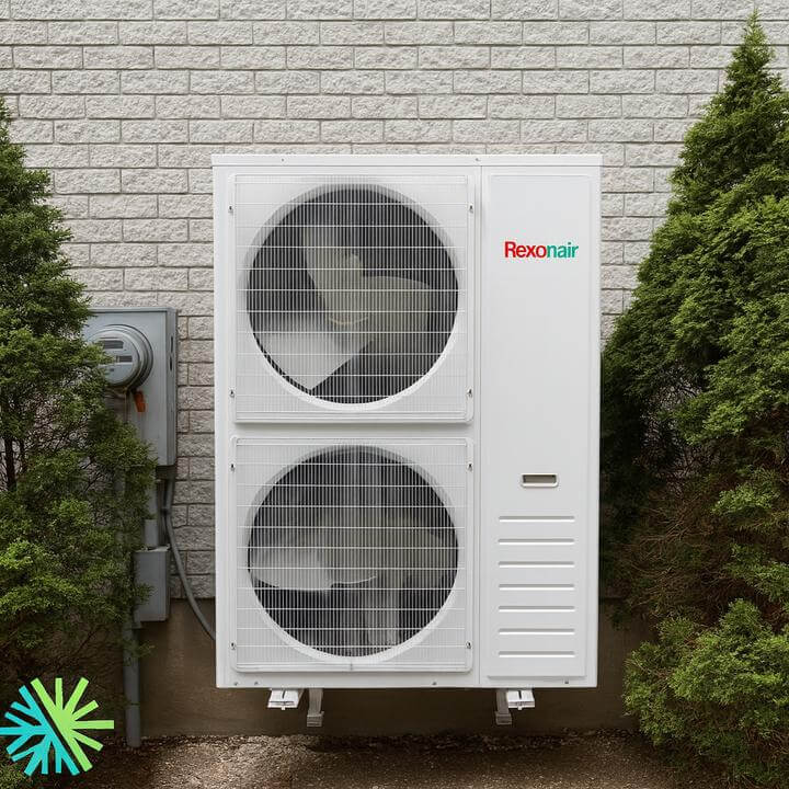 Installation d'une Thermopompe Centrale Haxxair à LaSalle, Montréal chez AirGreen, montrant l'unité extérieure installée