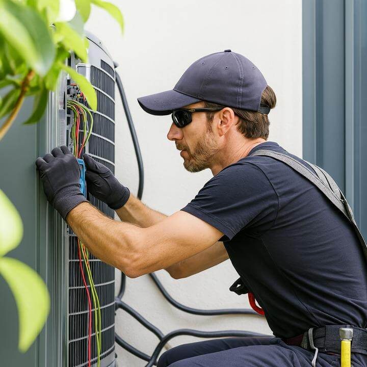 Technicien effectuant des services de climatisation commerciale en urgence à Montréal