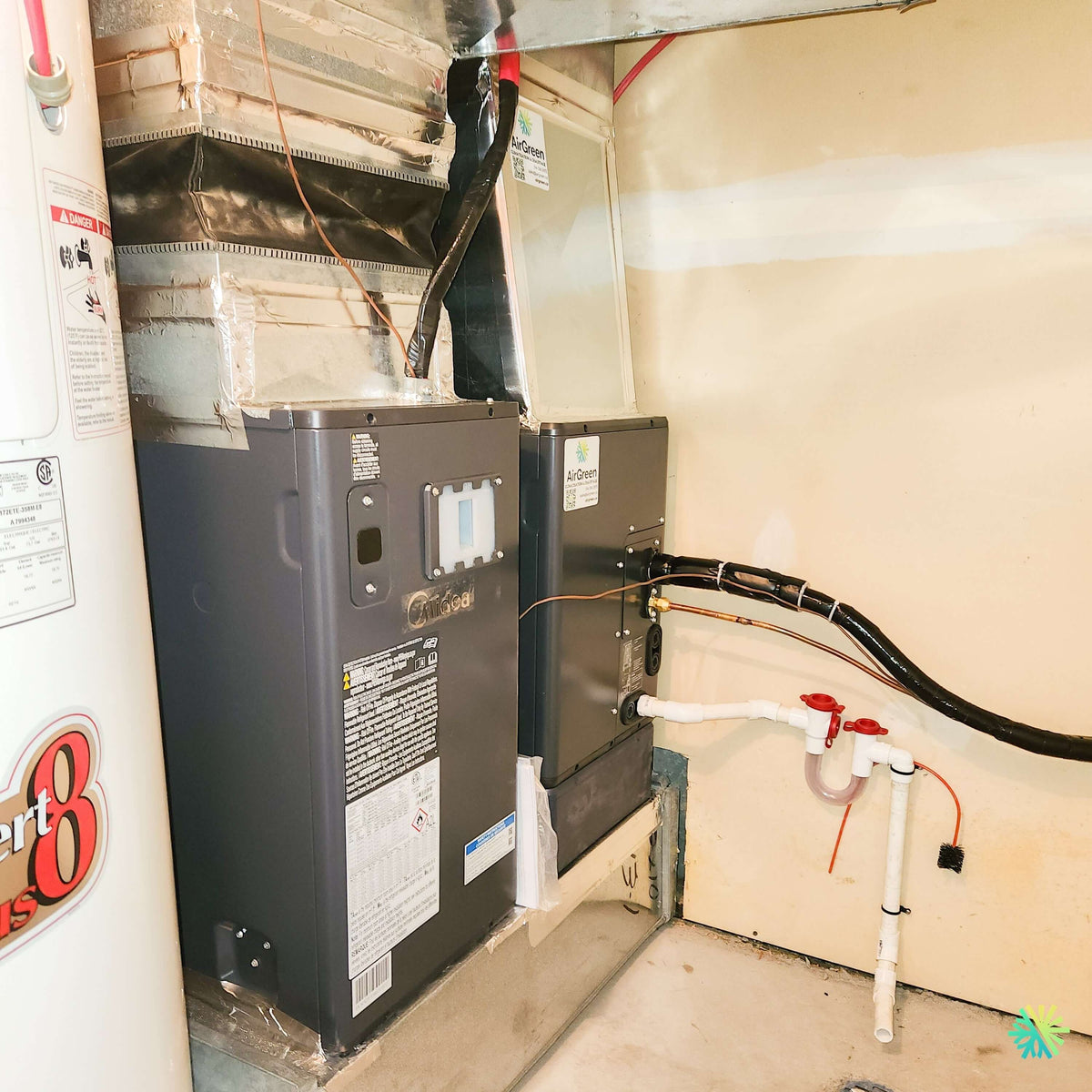 Installation d’une fournaise électrique MIDEA EVOX G3 en configuration low-boy à Saint-Lambert, Rive-Sud de Montréal