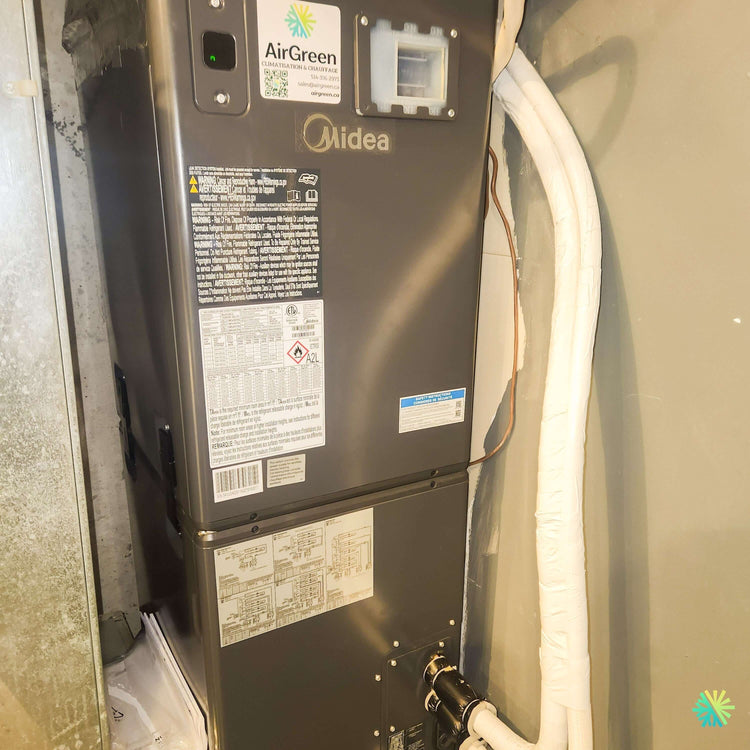 Installation d’une fournaise électrique MIDEA EVOX G3 à Ville Mont-Royal, Montréal