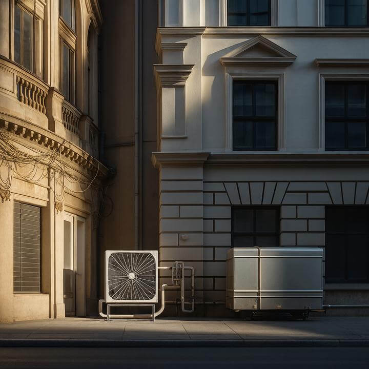 Système CVC dans un espace commercial de bureaux, illustrant Quelle est la durée de vie typique d'un système CVC dans des espaces commerciaux de bureaux?