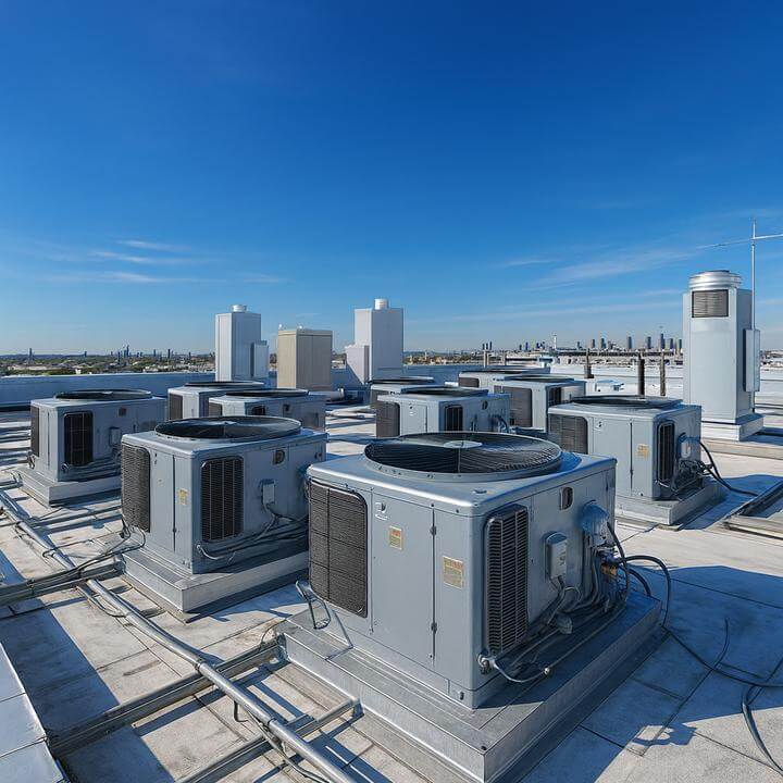 Commercial rooftop HVAC systems illustrating how to comment déterminer la taille appropriée du système de toiture pour mon espace commercial?