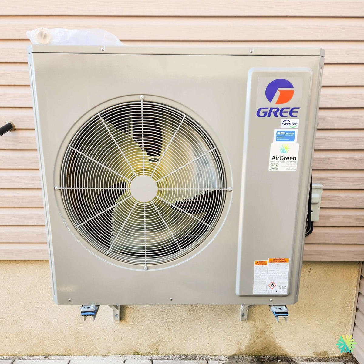 Installation d'une thermopompe centrale GREE FLEXX R32 de 3 tonnes à Saint-Robert, MRC de Pierre-De Saurel