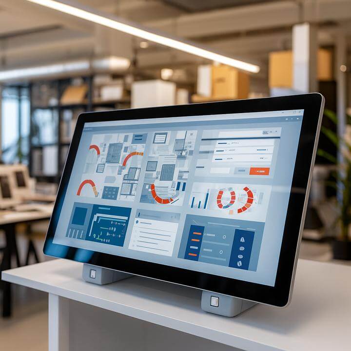 Interface de gestion à distance sur écran pour surveiller et contrôler un système CVC de bureau à distance.