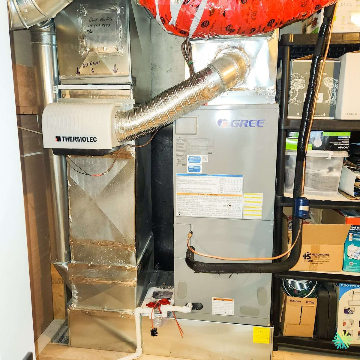 Installation d'une fournaise électrique GREE FLEXX R32 à Clarenceville, Saint-Georges-de-Clarenceville (MRC du Haut-Richelieu)