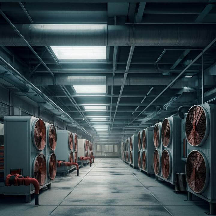 Intérieur d'une installation de ventilation commerciale moderne | Quelle est la durée de vie moyenne des équipements de ventilation commerciale?