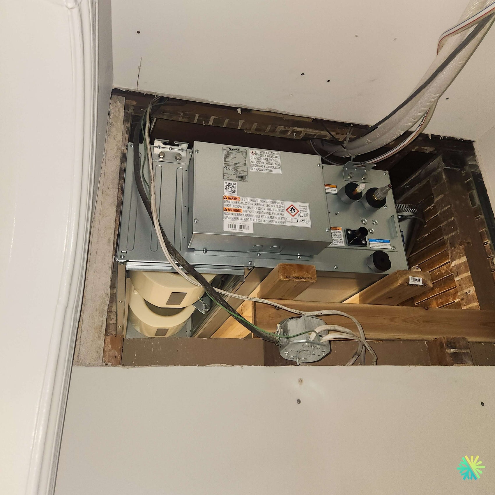 Installation d’une thermopompe gainable GREE All Match Slim Duct R32 à Montréal-Nord